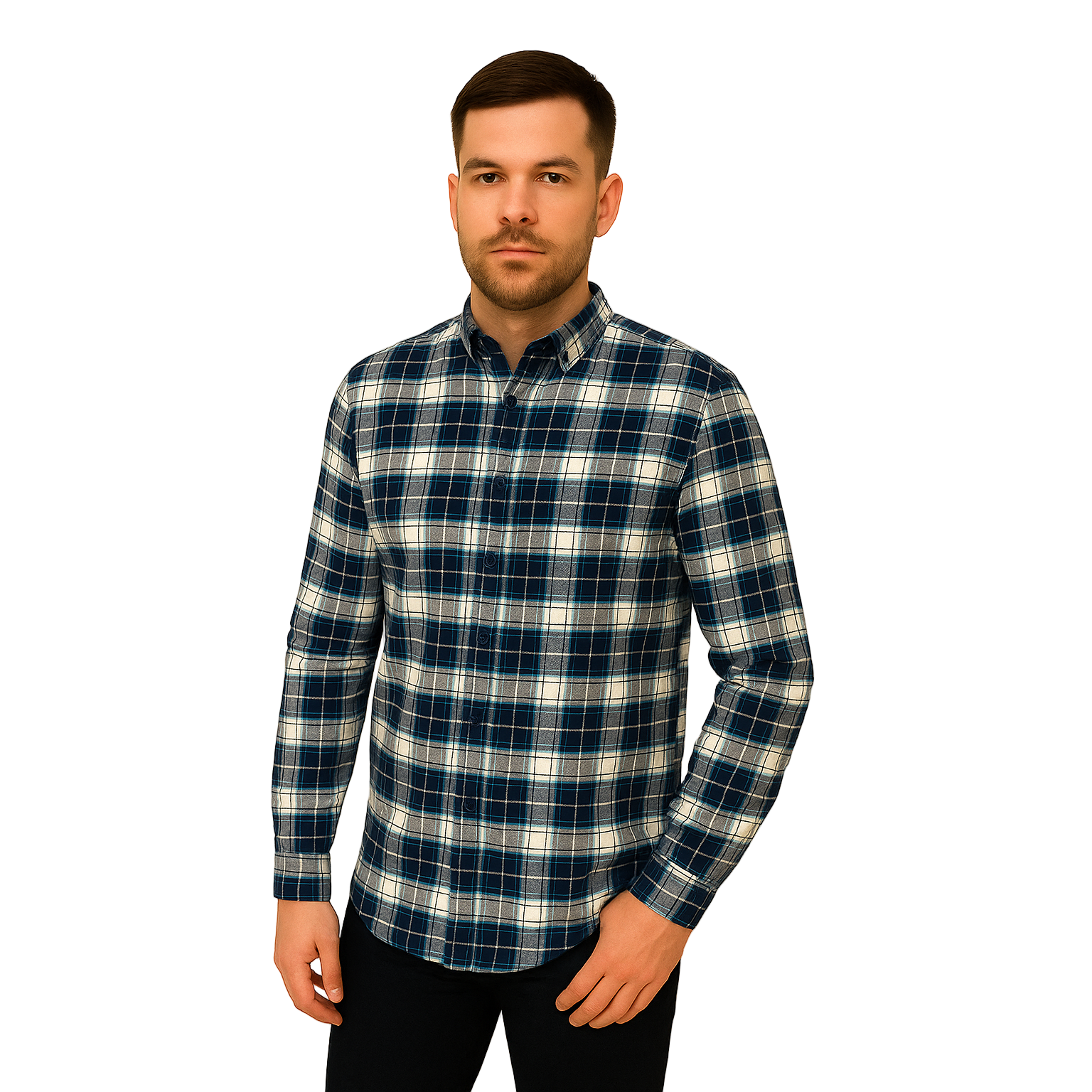 Tommy Jeans Mens Shirt Reg Flannel Check Dark Night Navy/Big Check