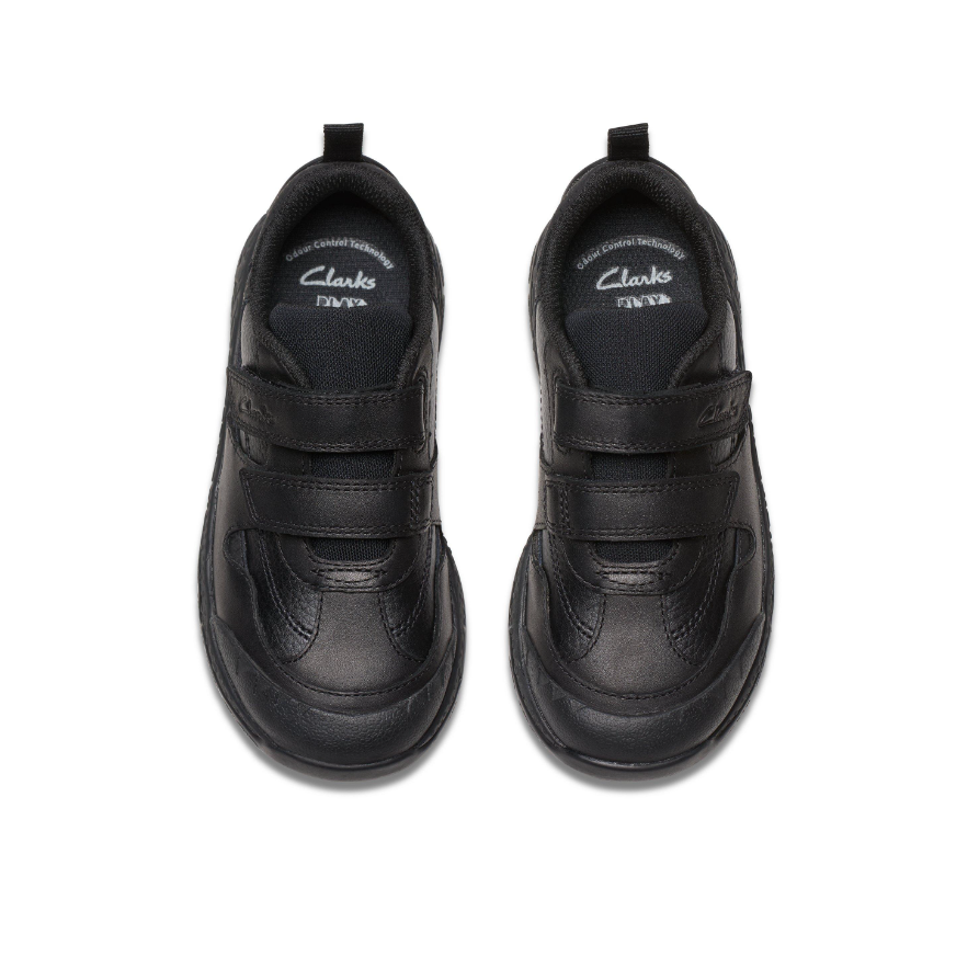 Clarks Boys School Shoe Steggy Pace K Black Leather