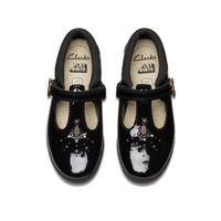 Clarks Girls Shoe Lock Shine K. Black Patent