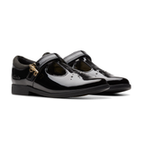 Clarks Girls Shoe Lock Shine K. Black Patent
