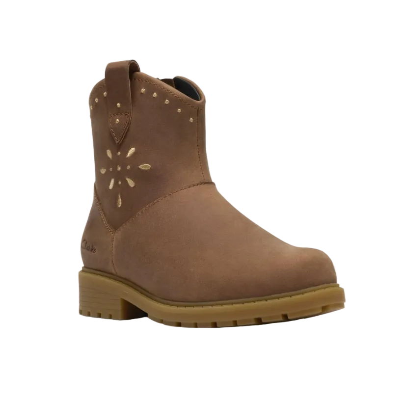 Clarks Girls Boot Tessyn Stud K. Tan