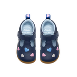 Clarks Girls Pre Walker Roamer Heart T Navy Leather