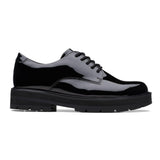 Clarks Youth Girls Prague Lace Shoe Black Patent - Donaghys