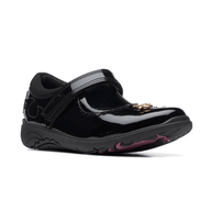 Clarks Girls Shoe Relda Sea K. Black Patent - Donaghys