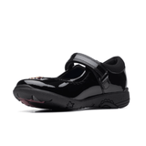 Clarks Girls Shoe Relda Sea K. Black Patent - Donaghys