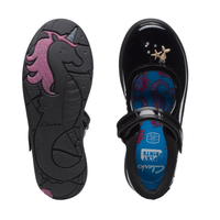 Clarks Girls Shoe Relda Sea K. Black Patent - Donaghys