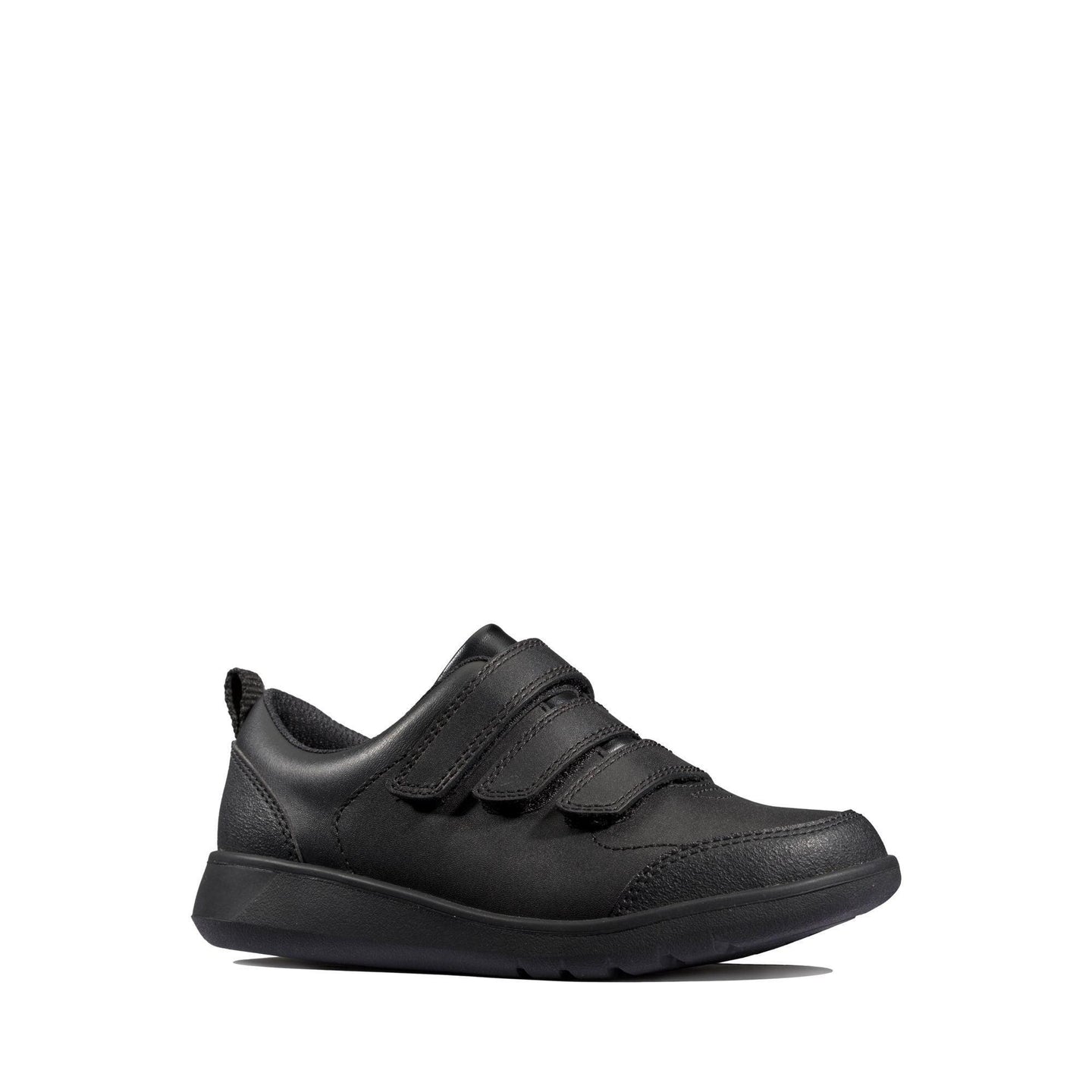 Clarks Boys School Shoe Scape Sky Y Black Leather