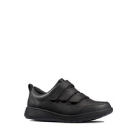 Clarks Boys School Shoe Scape Sky Y Black Leather