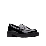 Clarks women's Orinoco Edge black patent loafer shoes