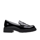 Clarks women's Orinoco Edge black patent loafer shoes