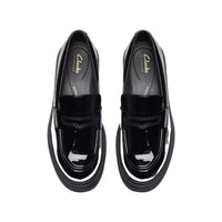 Clarks women's Orinoco Edge black patent loafer shoes