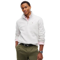 Tommy Jeans Mens 1/4 Zip Fleece Mock Ice Grey Heather