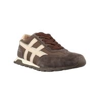 Drilleys Forty Eight women's chocolate brown retro trainers