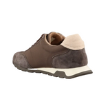 Drilleys Forty Eight women's chocolate brown retro trainers