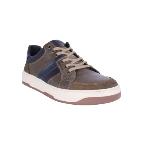 Dubarry Samble men's brown leather and suede trainers with navy panel