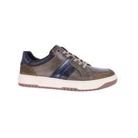 Dubarry Samble men's brown leather and suede trainers with navy panel