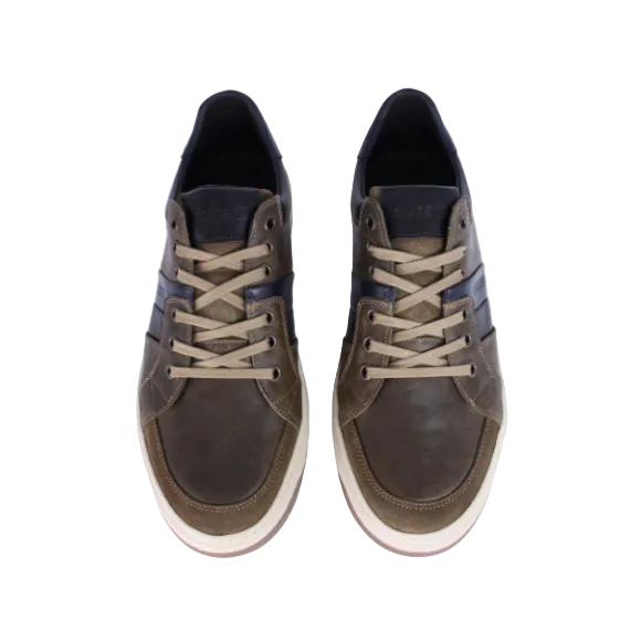 Dubarry Samble men's brown leather and suede trainers with navy panel