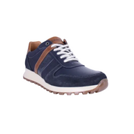 Dubarry Shott men's navy leather and suede trainers with tan detailing