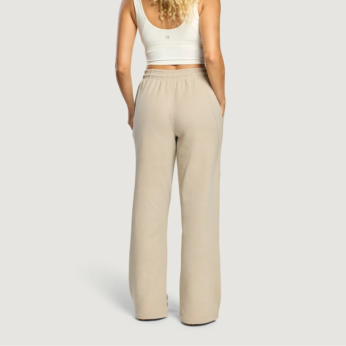 Gym+Coffee women's rich taupe wide leg joggers