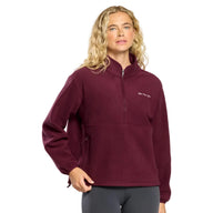 Gym+Coffee Womens Polar Half Zip Fleece Cherry Crush