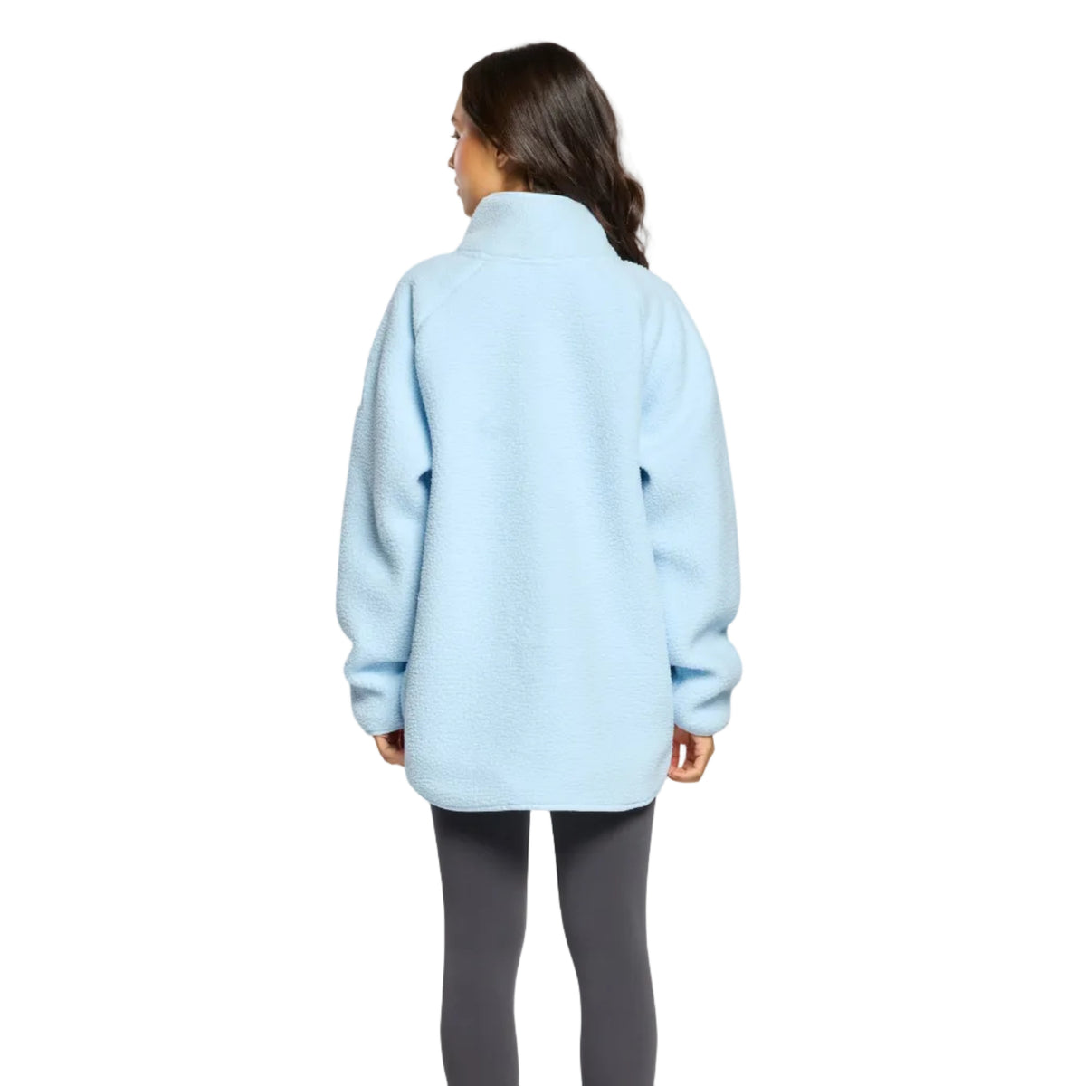 Gym+Coffee Horizon women's glacial blue longline fleece half zip