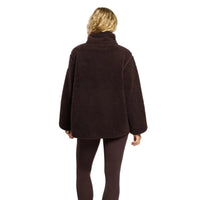 Gym+Coffee Industry women's mocha bean borg fleece high collar jacket