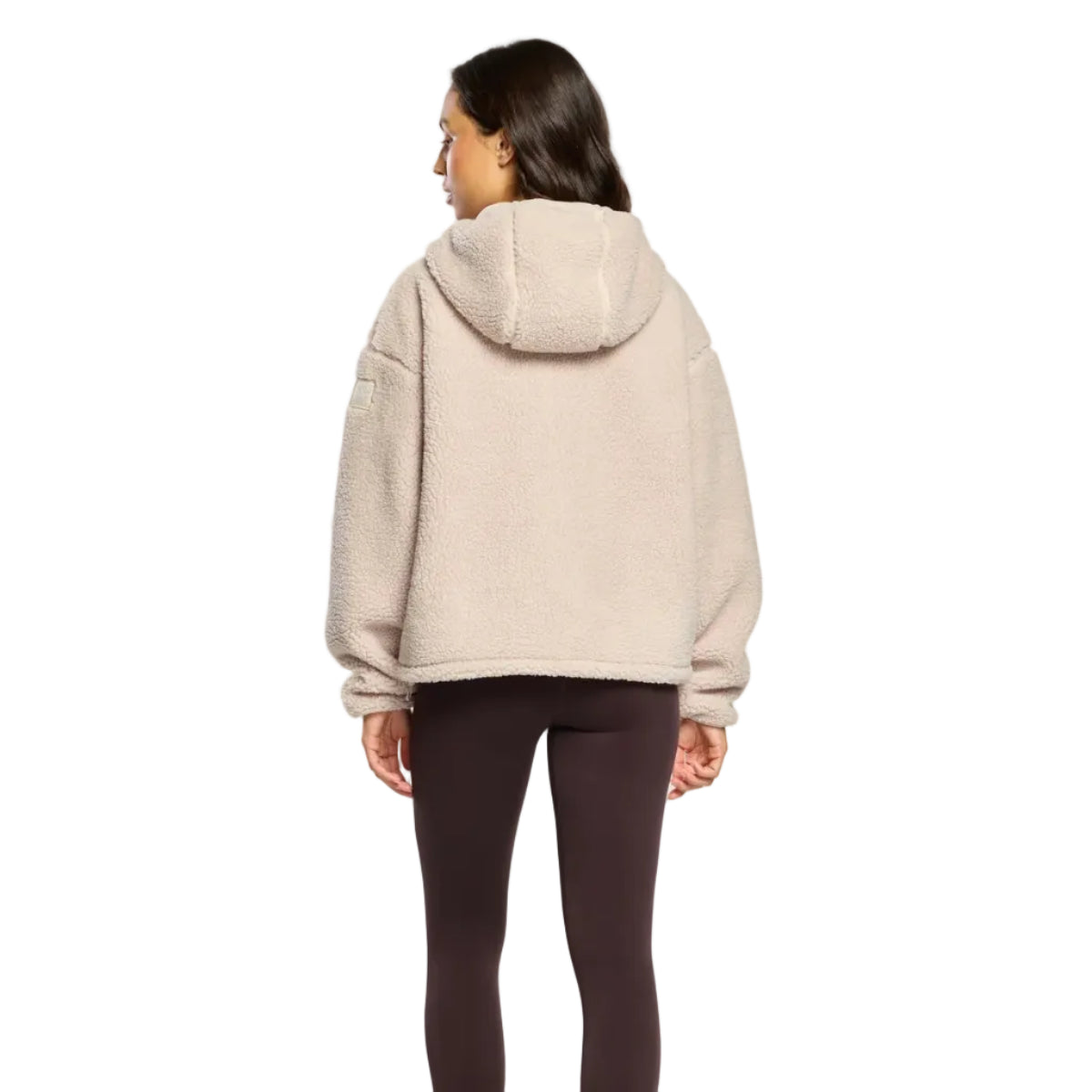 Gym+Coffee Industry women's natural teddy fleece hooded full zip jacket