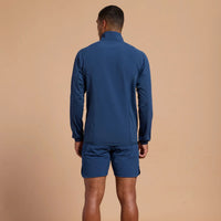 Gym+Coffee men's petrol blue Relentless training midlayer