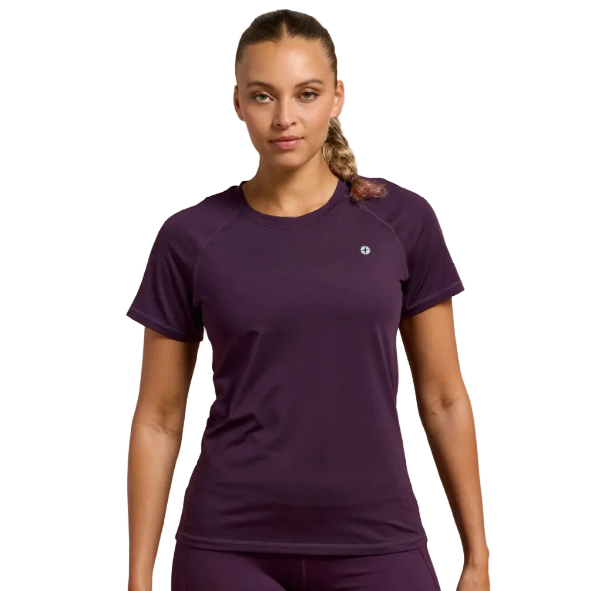 Gym+Coffee Relentless women's grape noir performance t-shirt