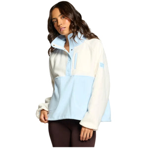 Gym+Coffee Womens Snap Polar Fleece Glacial Blue