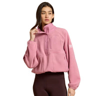 Gym+Coffee Womens Snap Polar Fleece Pink Velvet