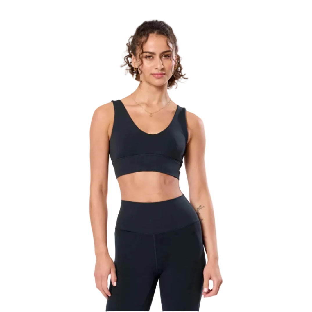 Gym+Coffee Womens Soft-Motion Sports Bra Black