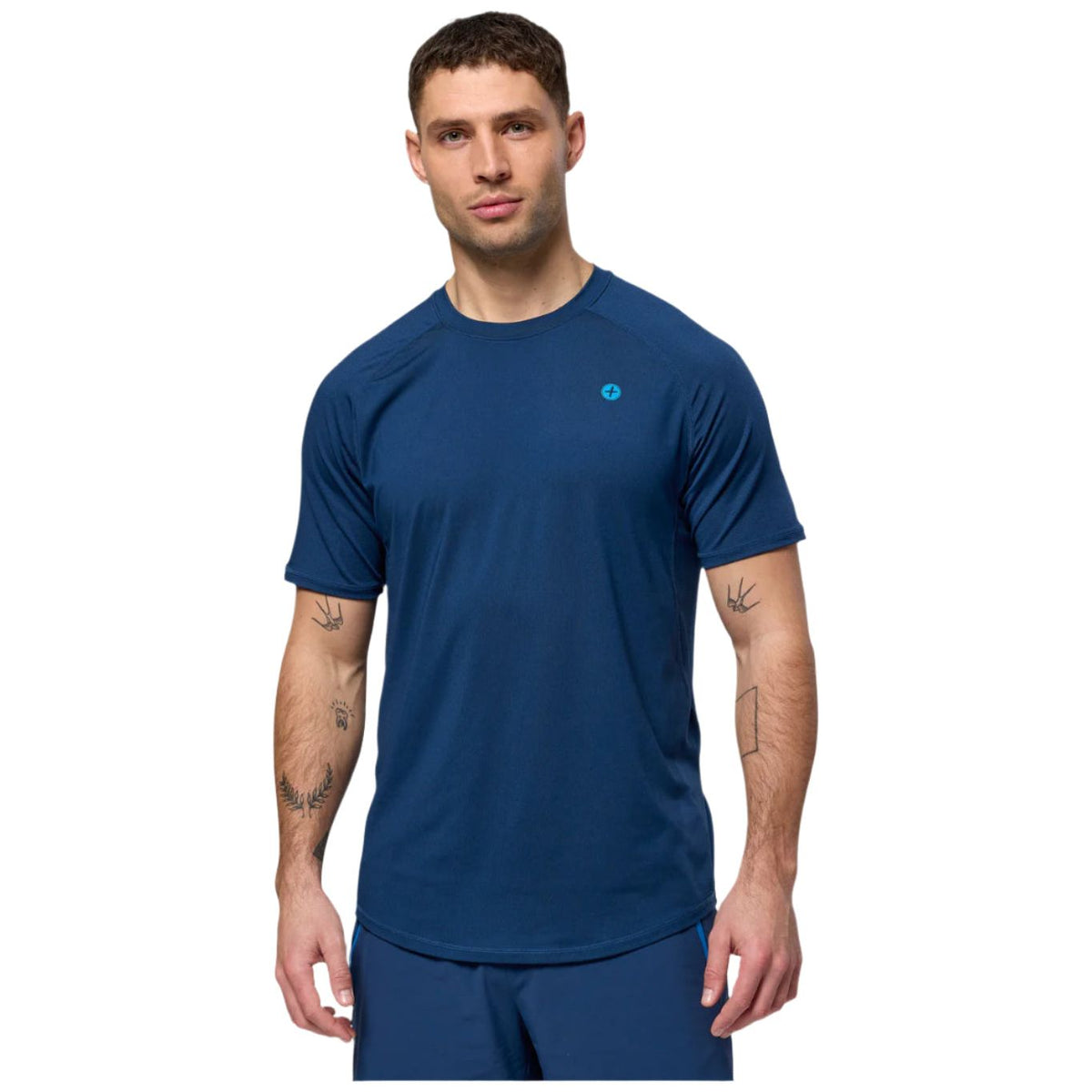 Gym+Coffee men's petrol blue Relentless training t-shirt