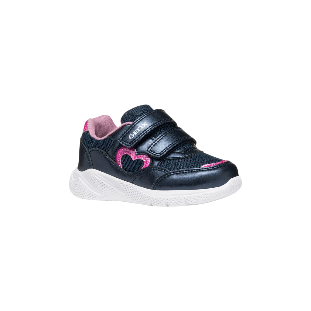 Geox girls' navy trainer with velcro