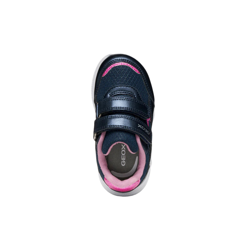 Geox girls' navy trainer with velcro