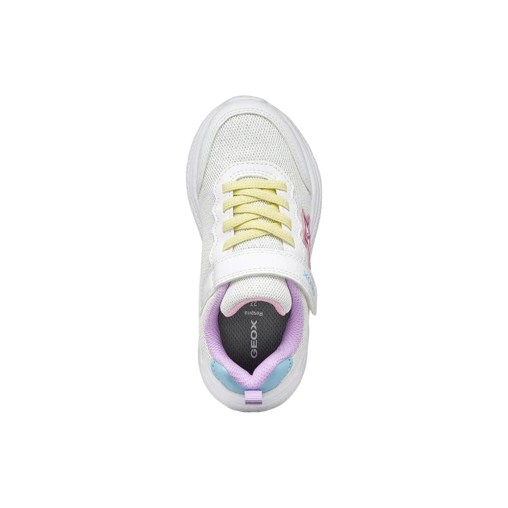 Geox girls' white lace-up trainer