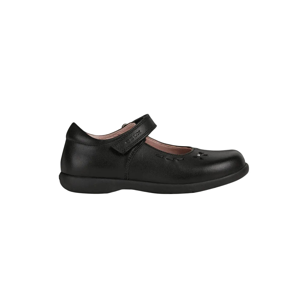 Geox Girls School Shoe Naimara J Black Leather