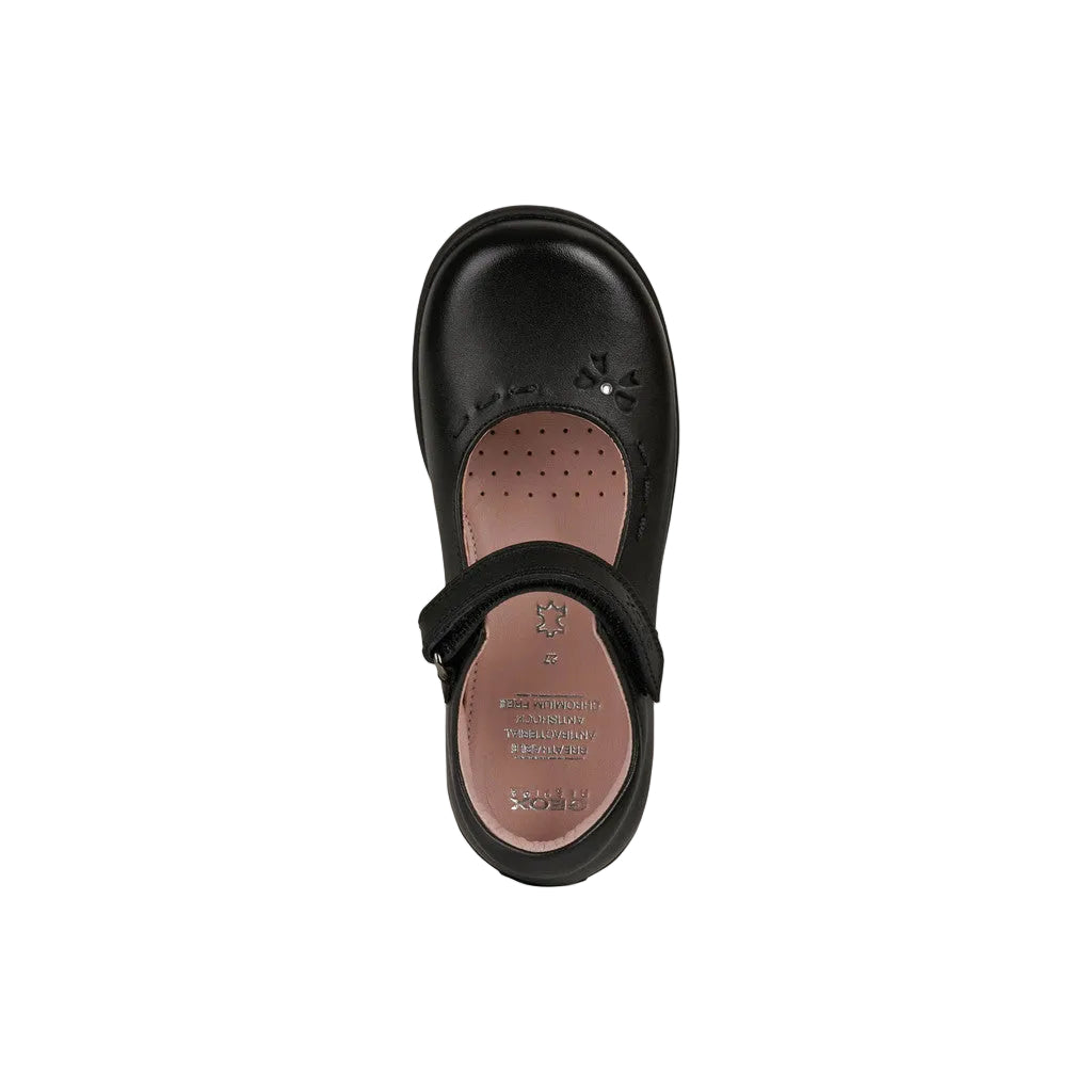 Geox Girls School Shoe Naimara J Black Leather