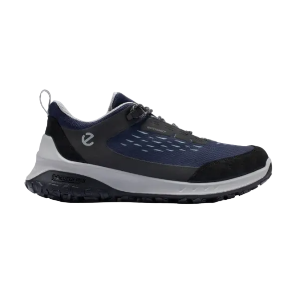 Ecco Ult-Trn men's navy leather waterproof walking trainers