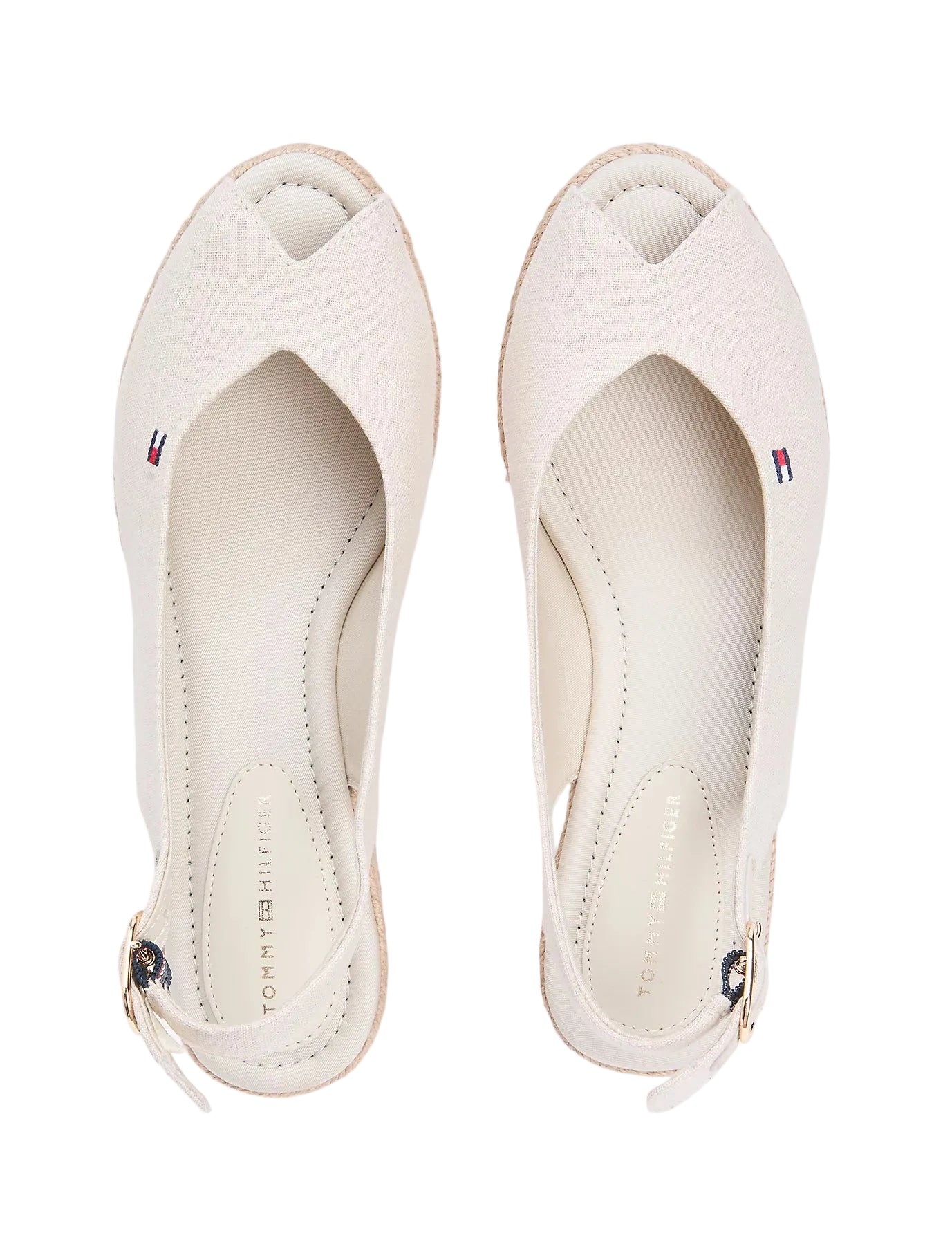 Tommy Hilfiger women's beige canvas sandal with buckle