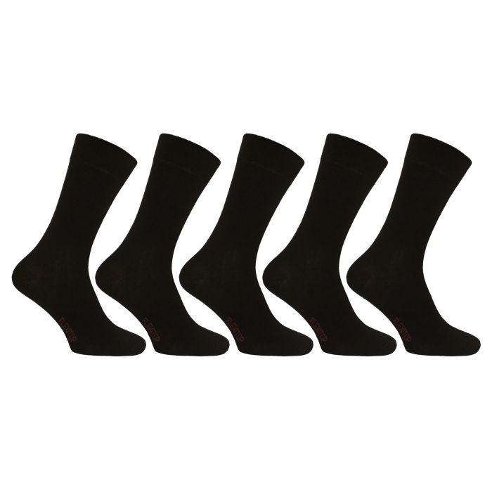 Flexitop Mens Socks 5 Pairs Black - Donaghys