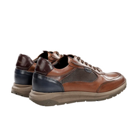 Fluchos men's brown leather fashion trainer shoe