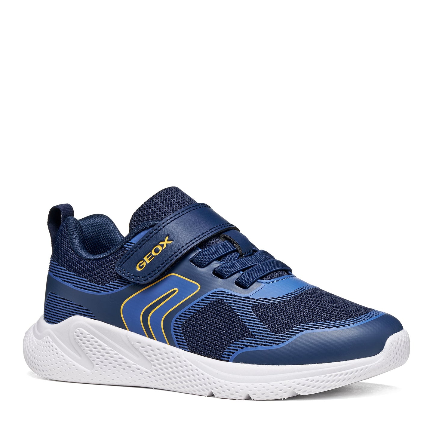Geox boys' navy and yellow trainer