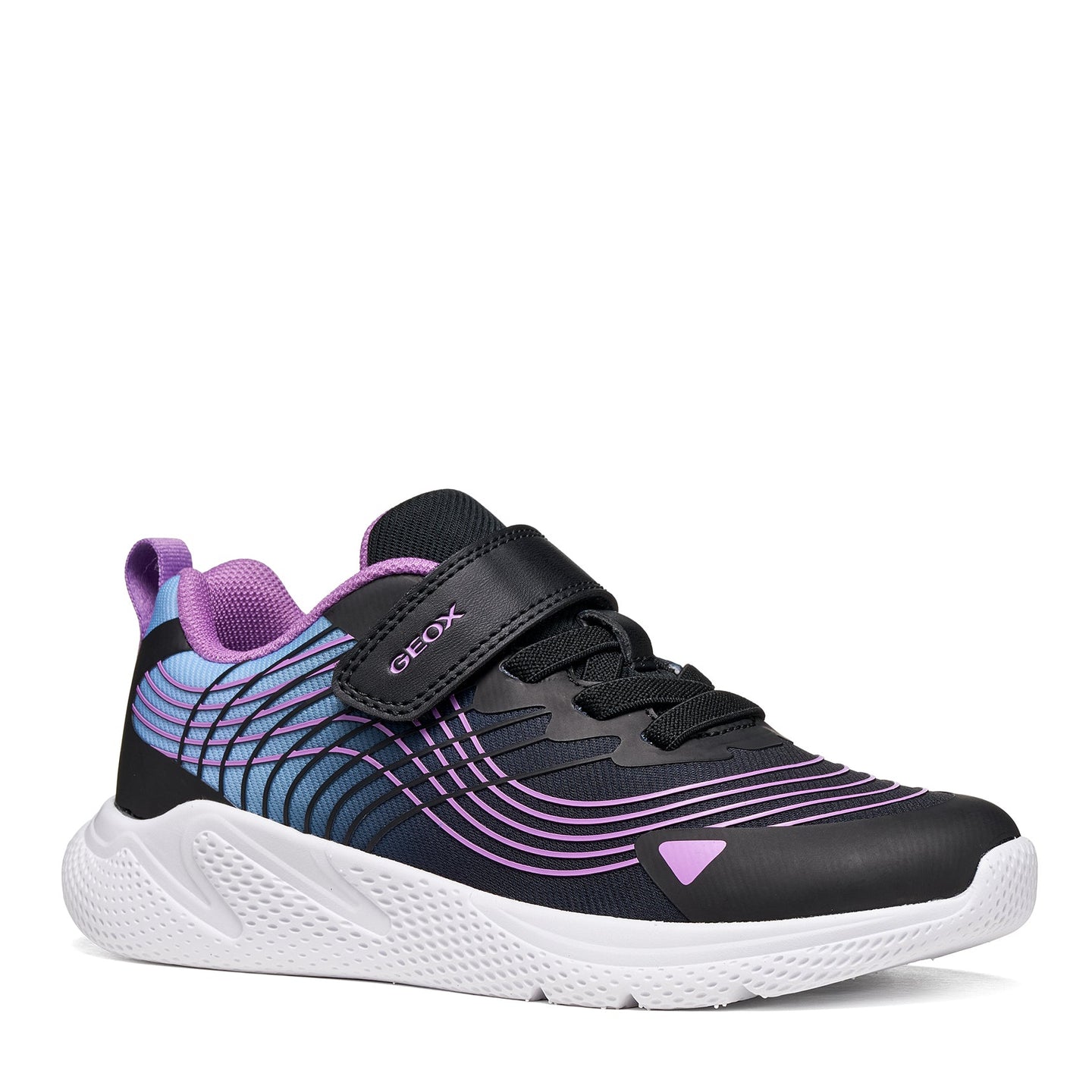 Geox girls' black and pink trainer