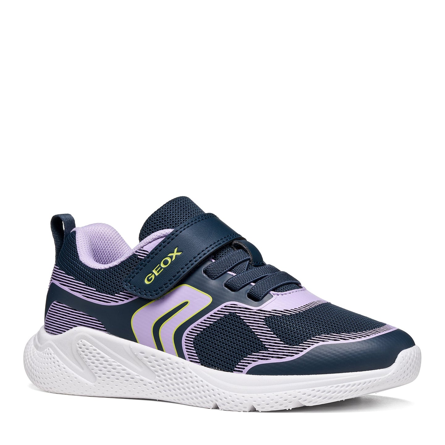 Geox girls' navy and pink trainer