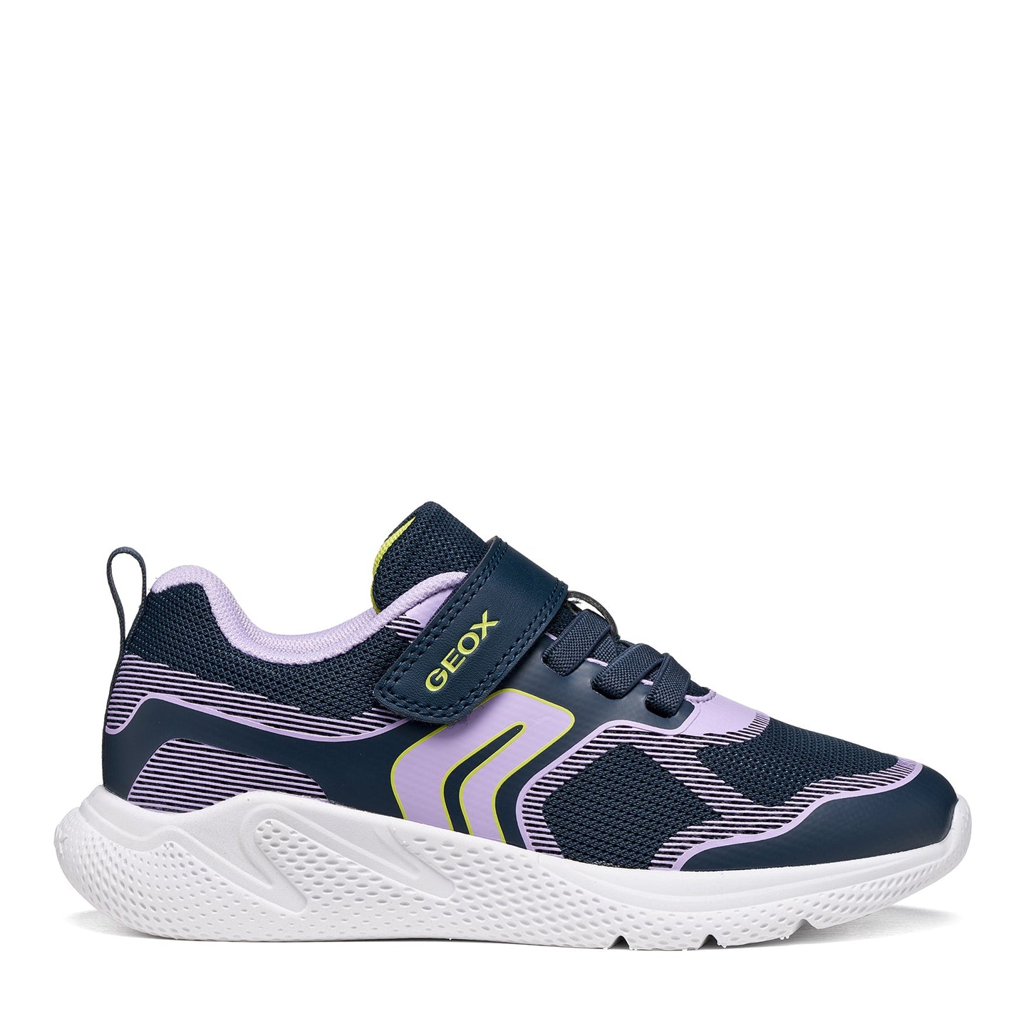 Geox girls' navy and pink trainer