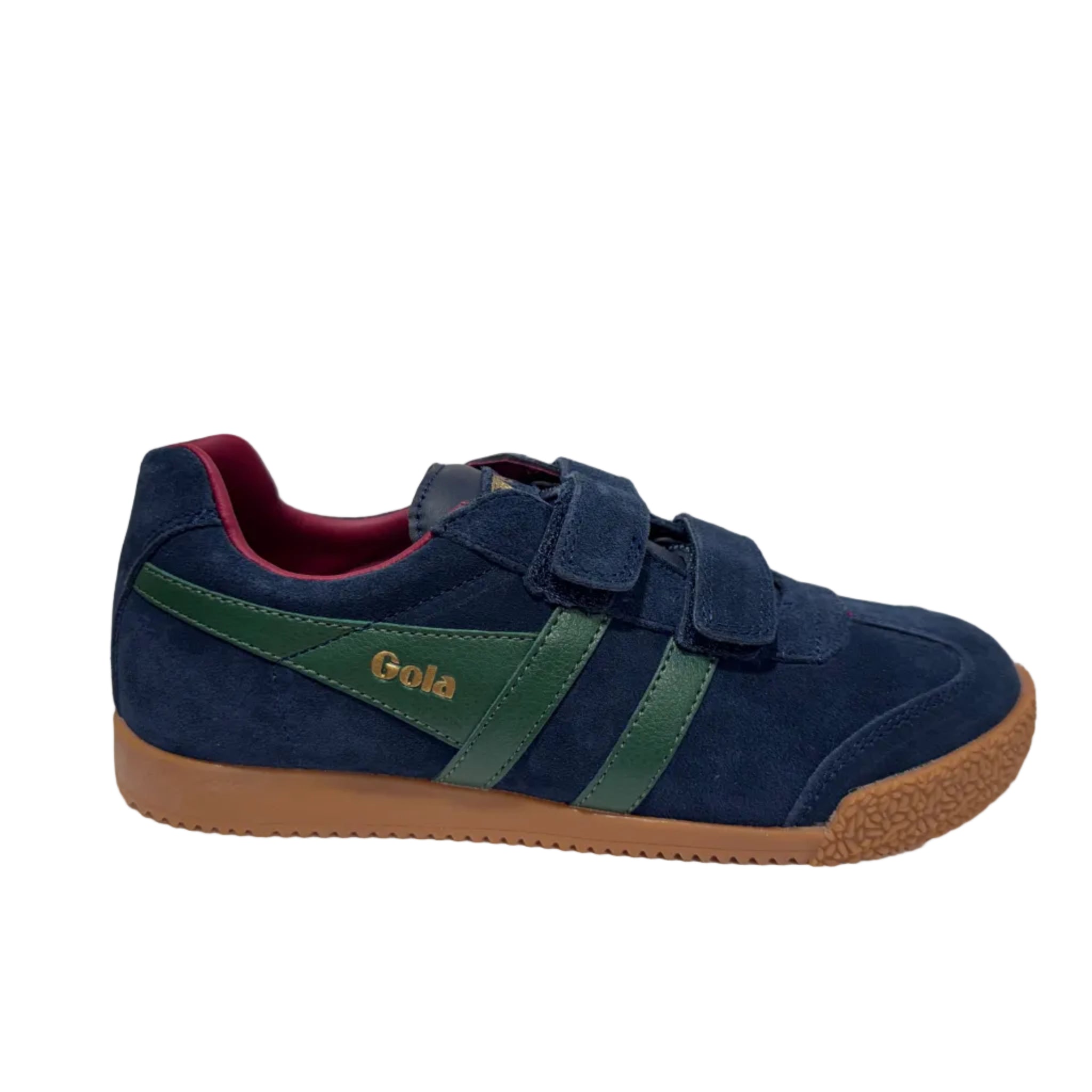 Gola Kids Trainer Harrier Strap Navy/Evergreen/Deep Red