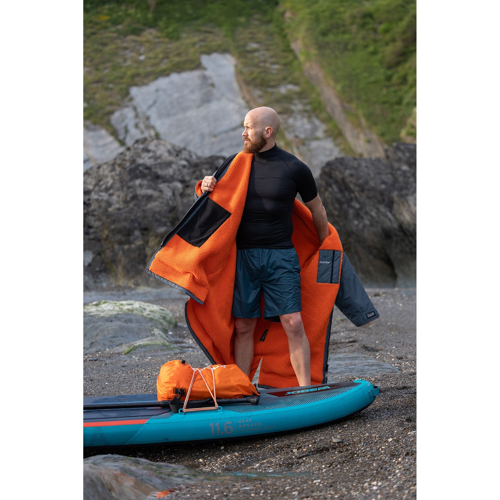 Dryrobe Adults Advance Long Sleeve V3 Dark Grey Orange