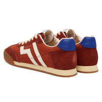 Gant Beylana women's rust suede and leather trainers with blue heel panel