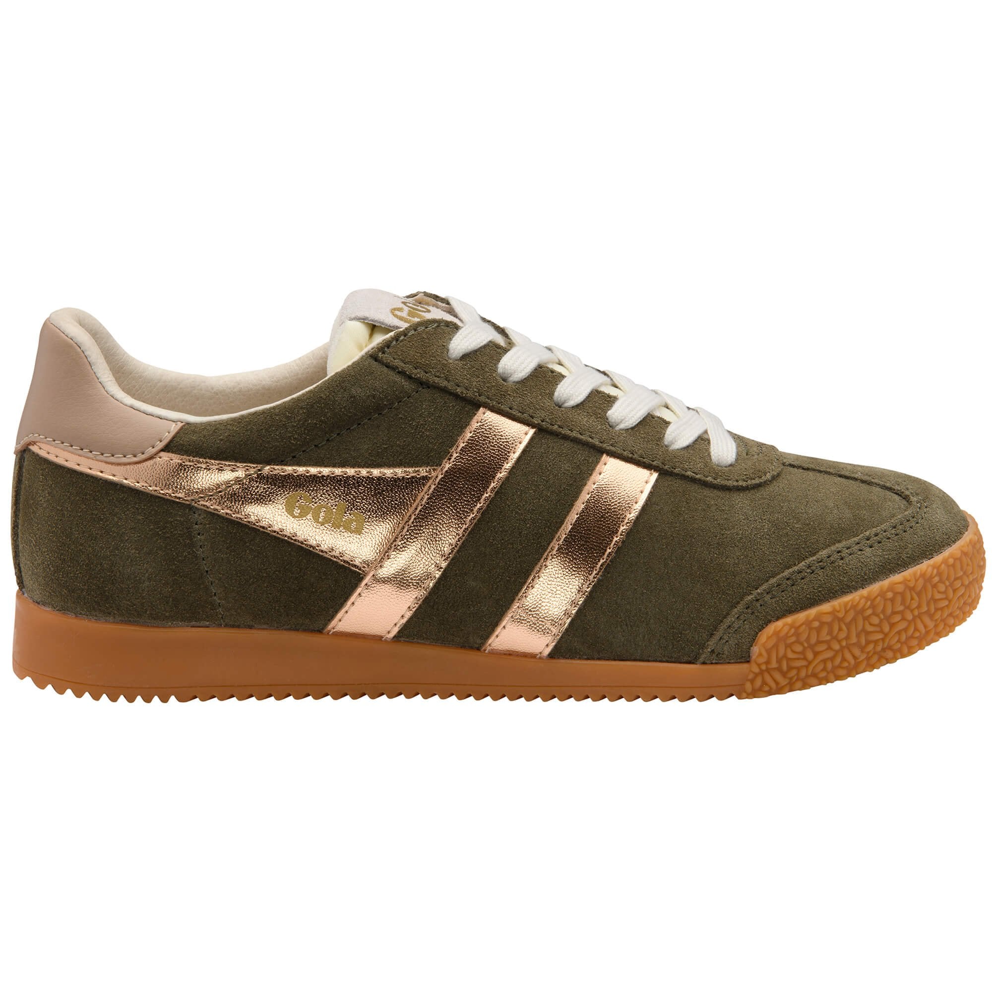 Gola Womens Trainer Elan Glitz Khaki/Rose Gold/Cameo